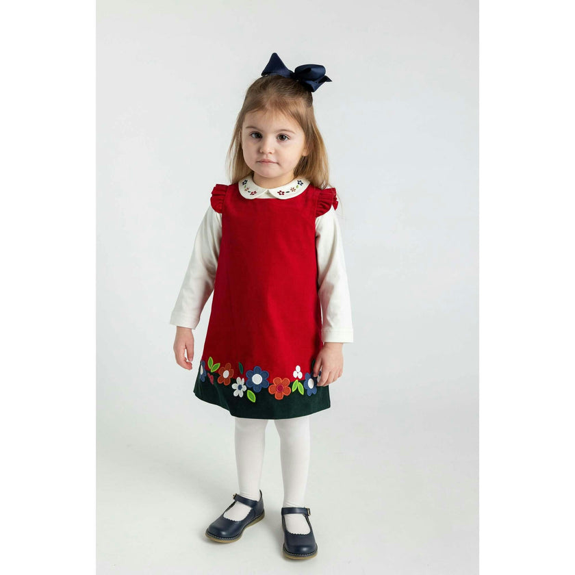 Knit Long Sleeve Blouse With Embroidered Flowers