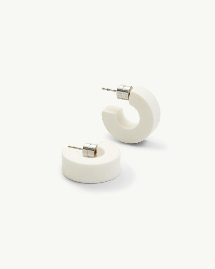 Muse Hoops in White Matte