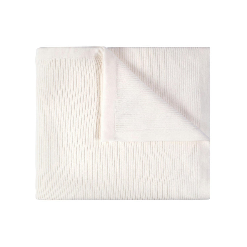 Ribbed Knit Blanket Ecru
