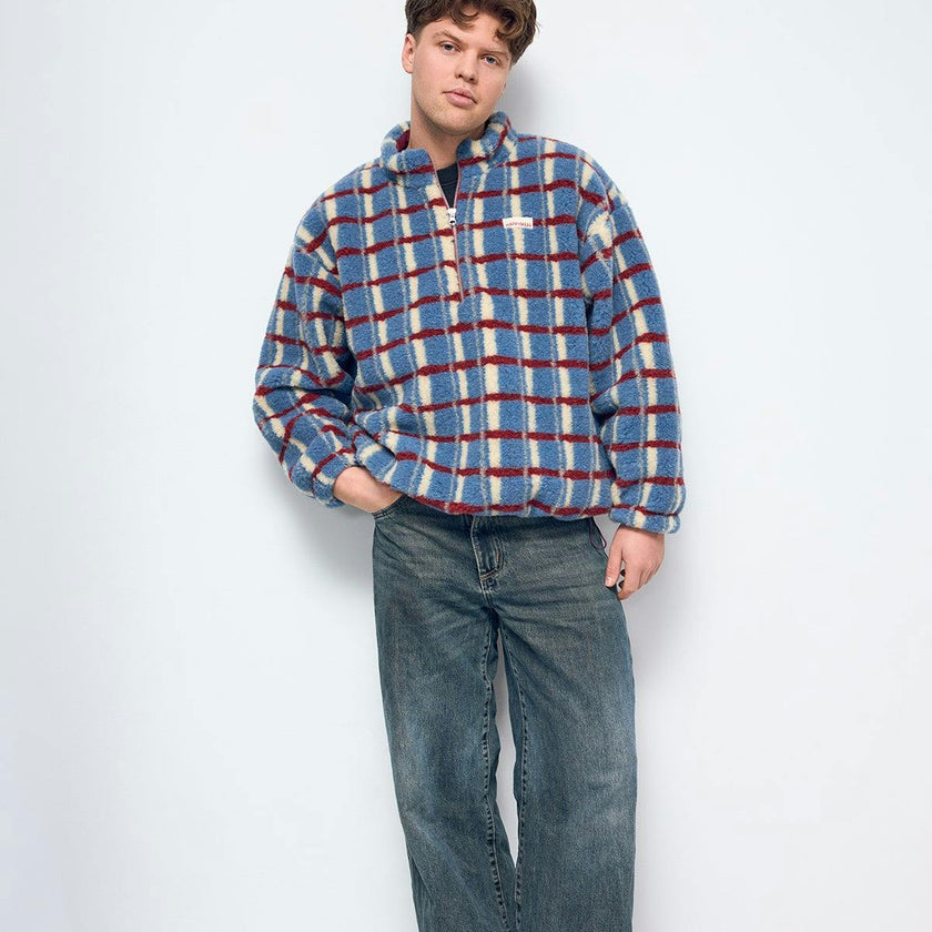 adult merino wool kangaroo jacket - shadow blue