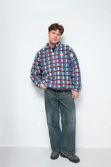 adult merino wool kangaroo jacket - shadow blue