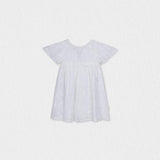 Flora Baby Dress , White Flower Embroidery