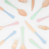 Elegant Mixed Color Wooden Cutlery Set