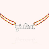 Women's Personalized Slim Knot Cord Necklace, Silver 925