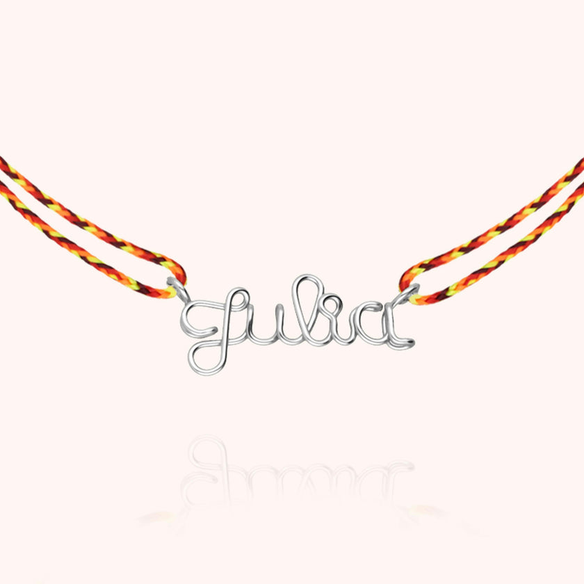 Women's Personalized Slim Knot Cord Necklace, Silver 925