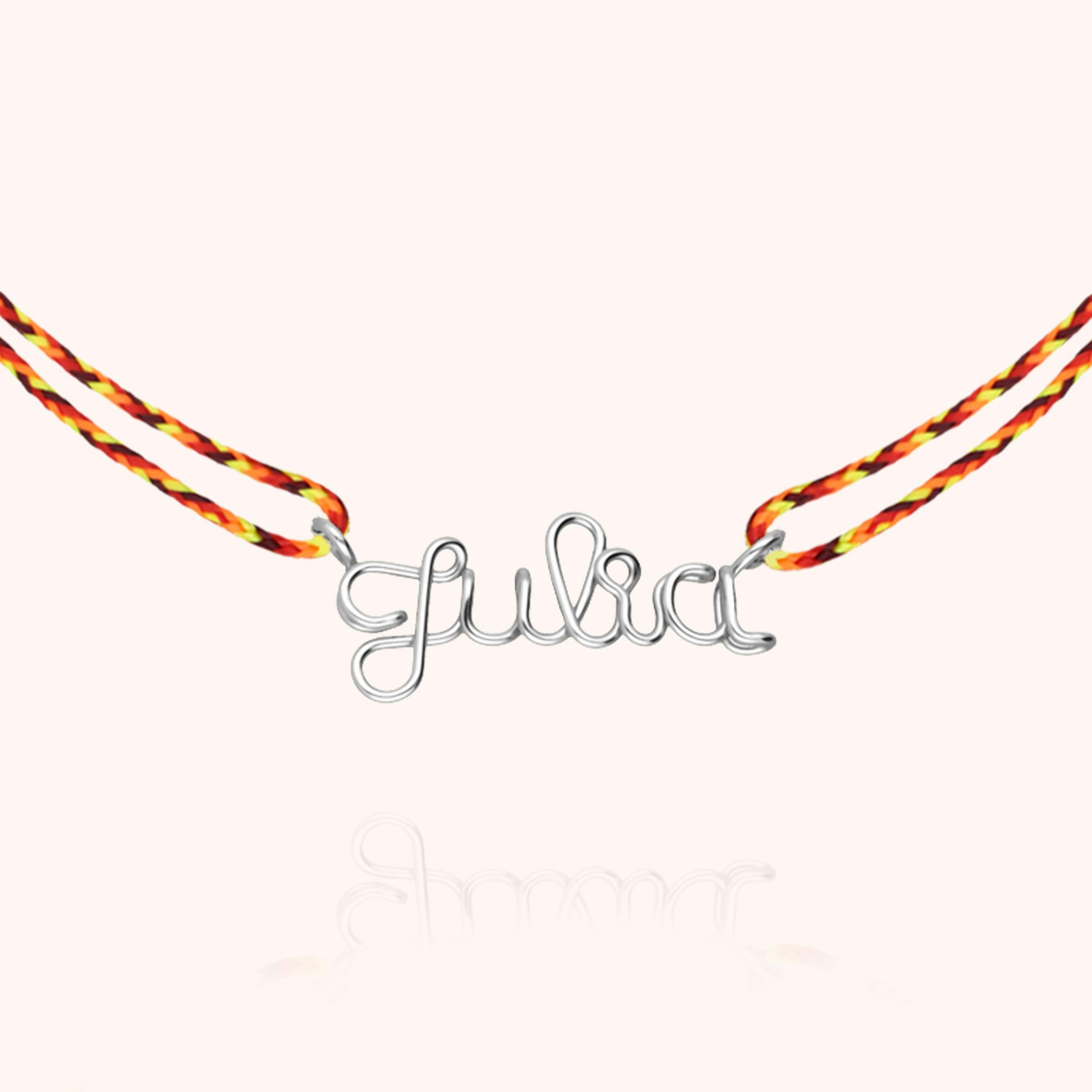 Women's Personalized Slim Knot Cord Necklace, Silver 925