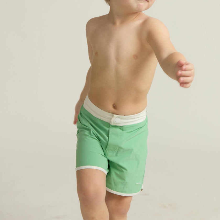 boys gustavia green board shorts