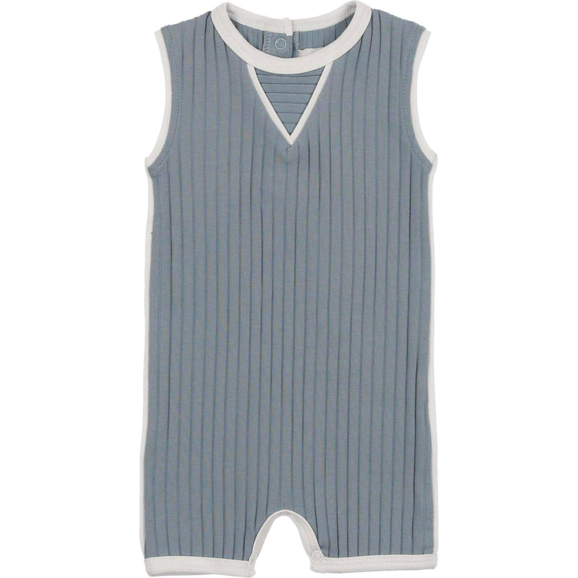 Piped Ribbed Romper