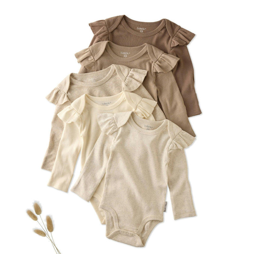 ASHLEY 5-Pack Long Sleeve Ruffle Bodysuits
