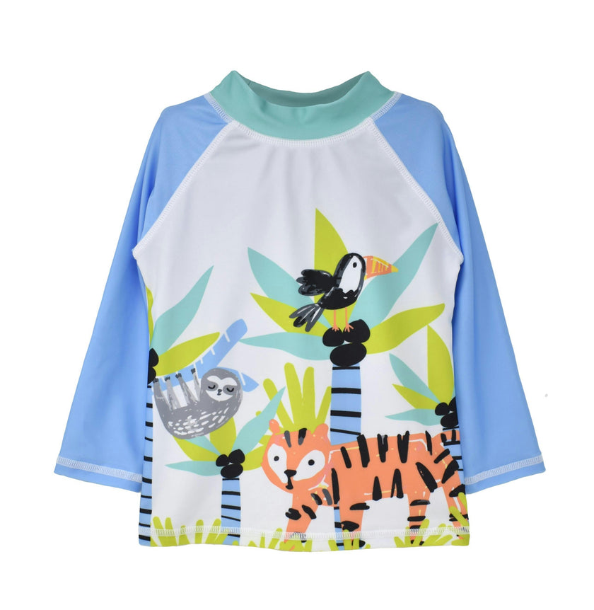UPF 50+ Graphic Rash Guard Swim Top - E