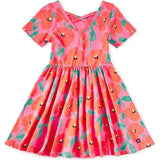 Short Sleeve Ballet Dress, Red