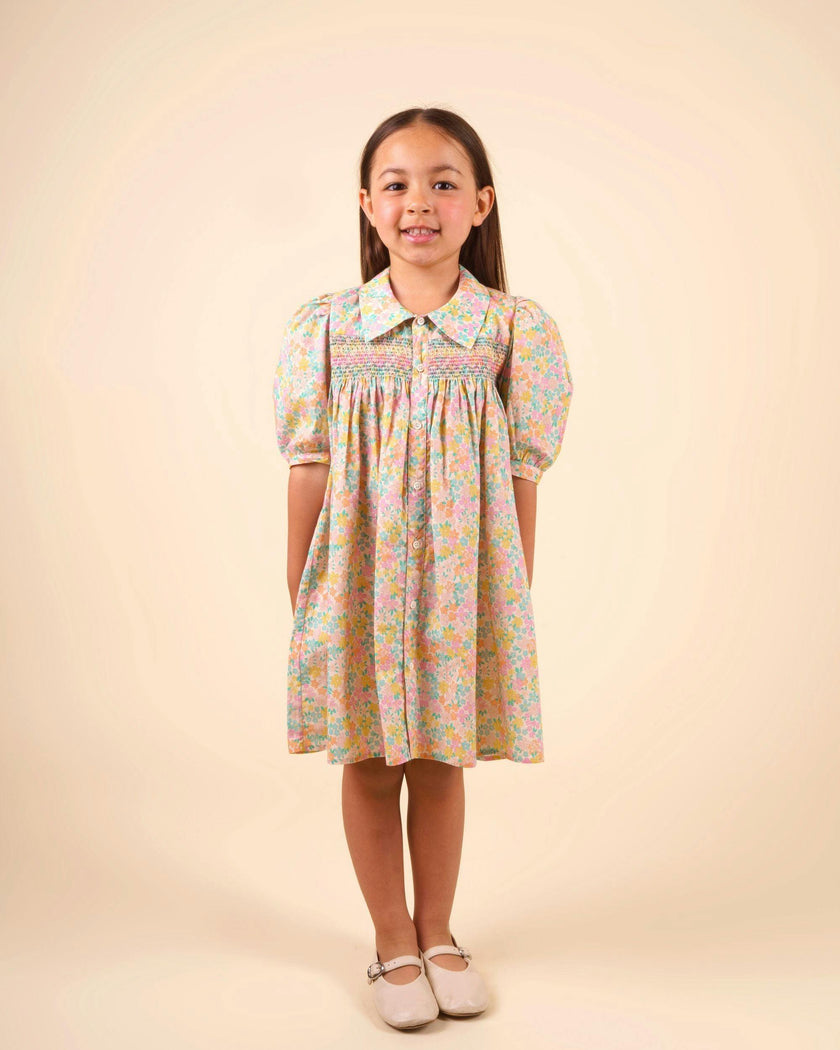 Jane Dress - Emma Floral Mint print