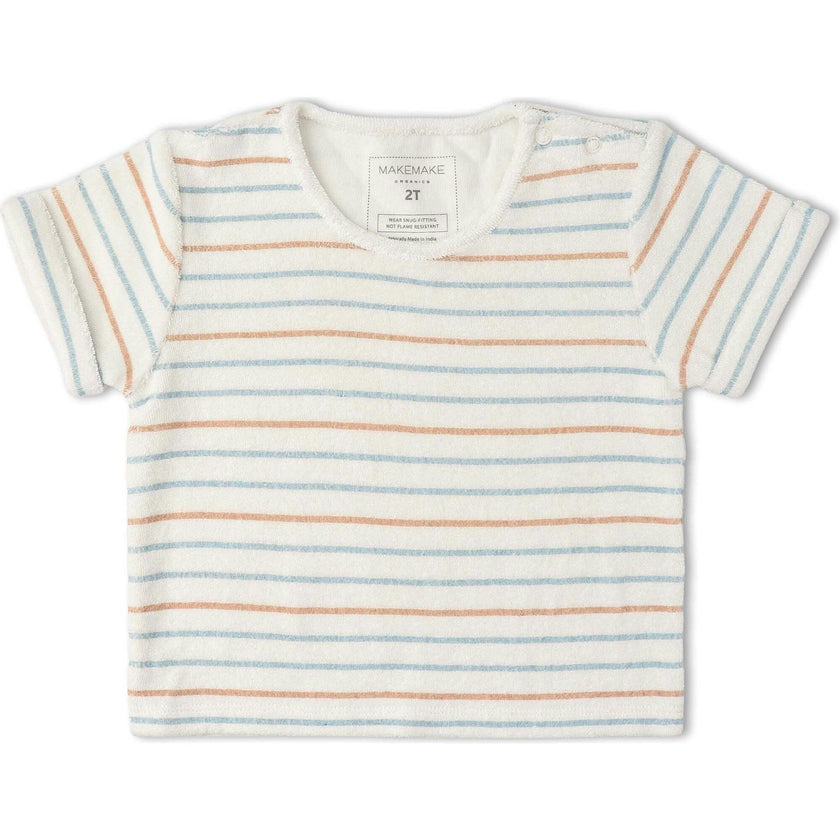 Organic Terry Tee & Shorts Set - Cabana Stripes