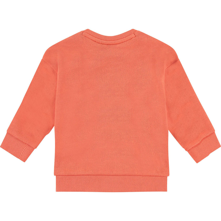 Crew Neck Neon Smiling Character Print Sweatshirt
