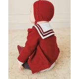 Cable Detail Knitted Bonnet In Red (S-L)