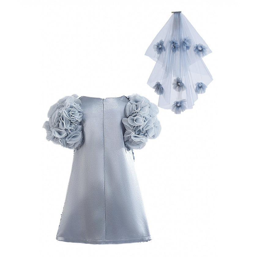 Blue Seliora Floral Embellished Dress