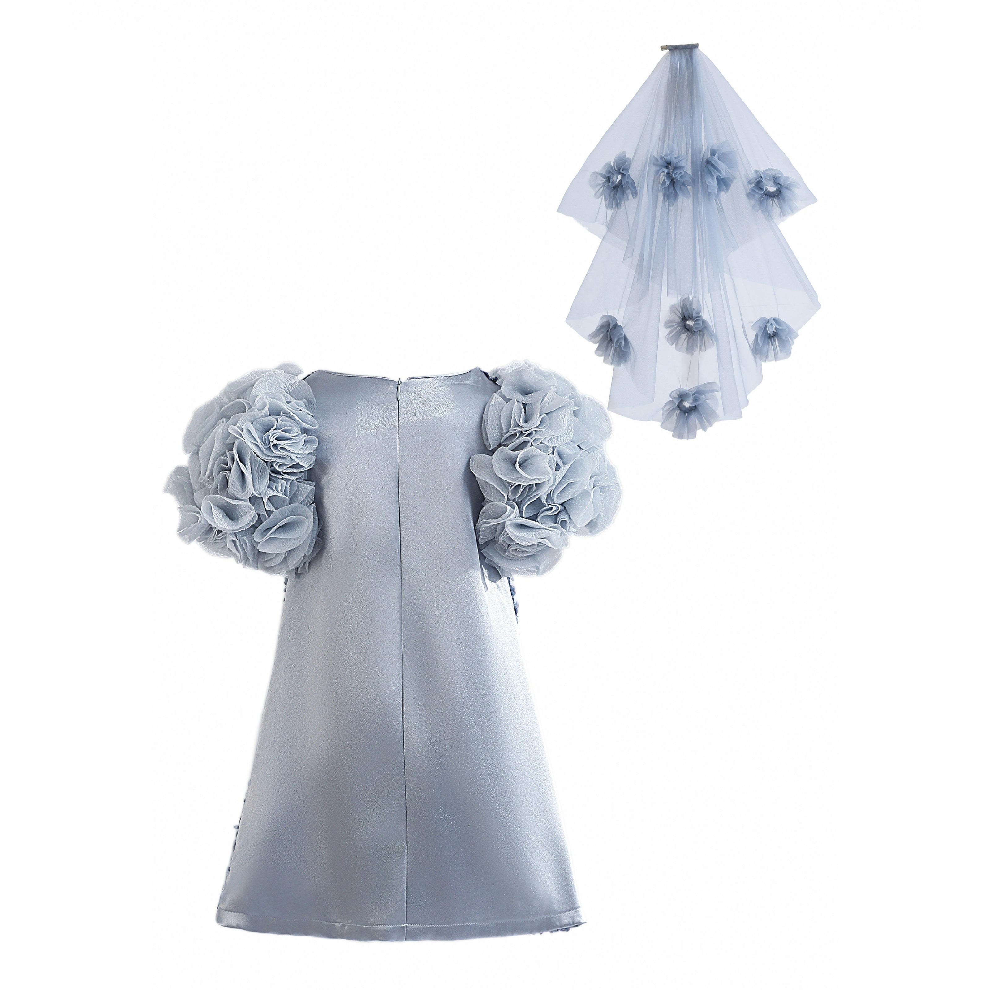 Blue Seliora Floral Embellished Dress