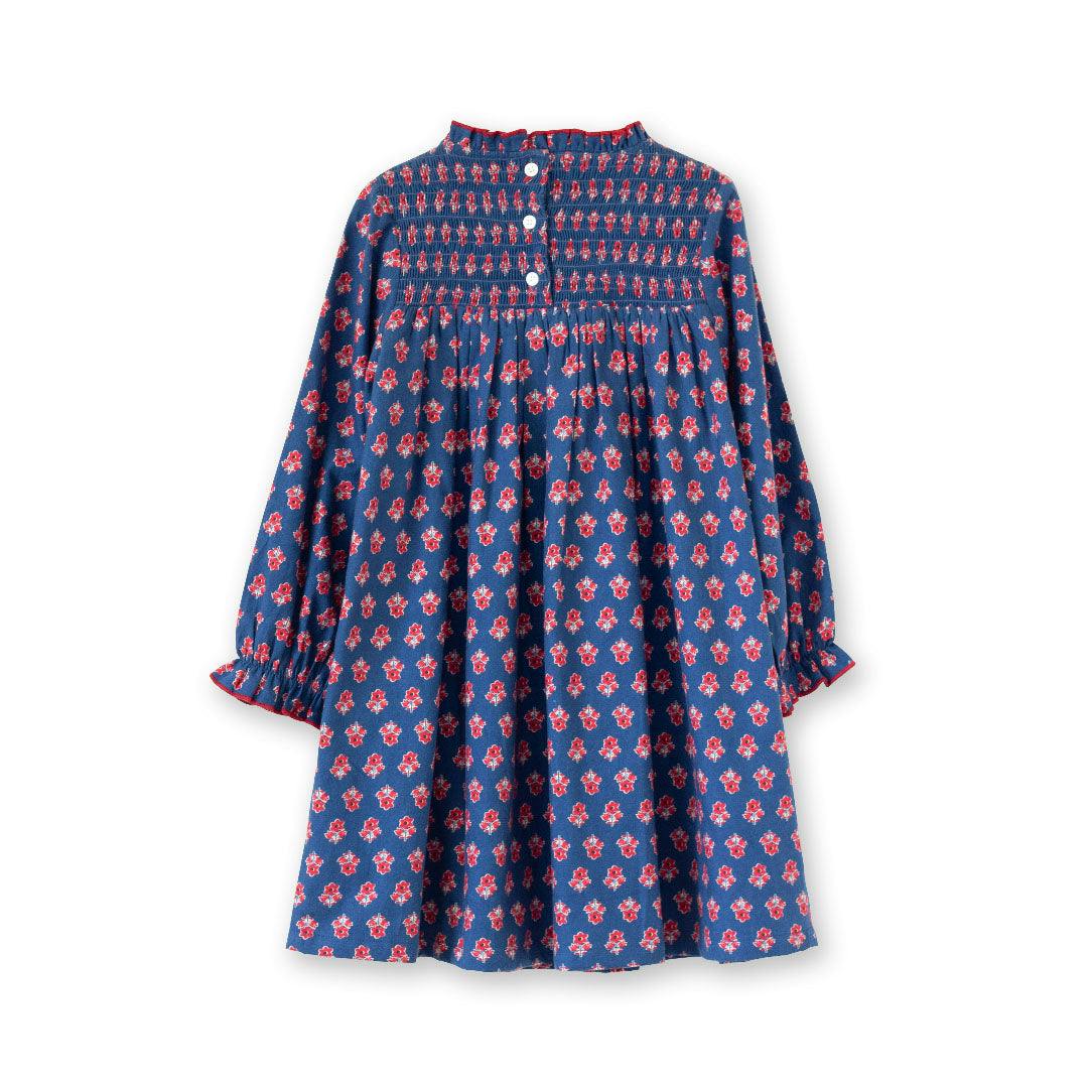 Girls All-Over Print Smocked Long Sleeve Dress