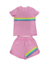 Rainbow Sequin Short Set Lavender