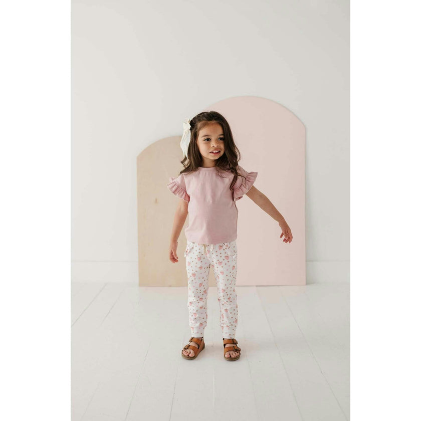 Girl's Ruffle Sleeve Top