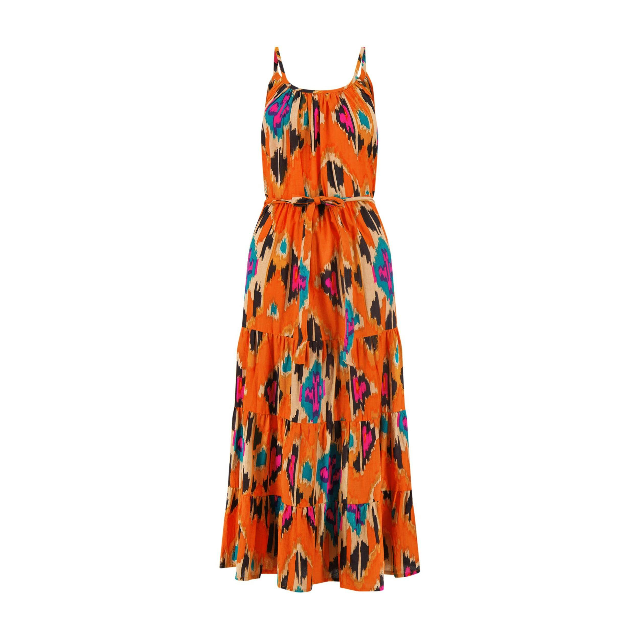 Sabine Womens Maxi Dress Fiesta Sunset Ikat, Fiesta Sunset Ikat