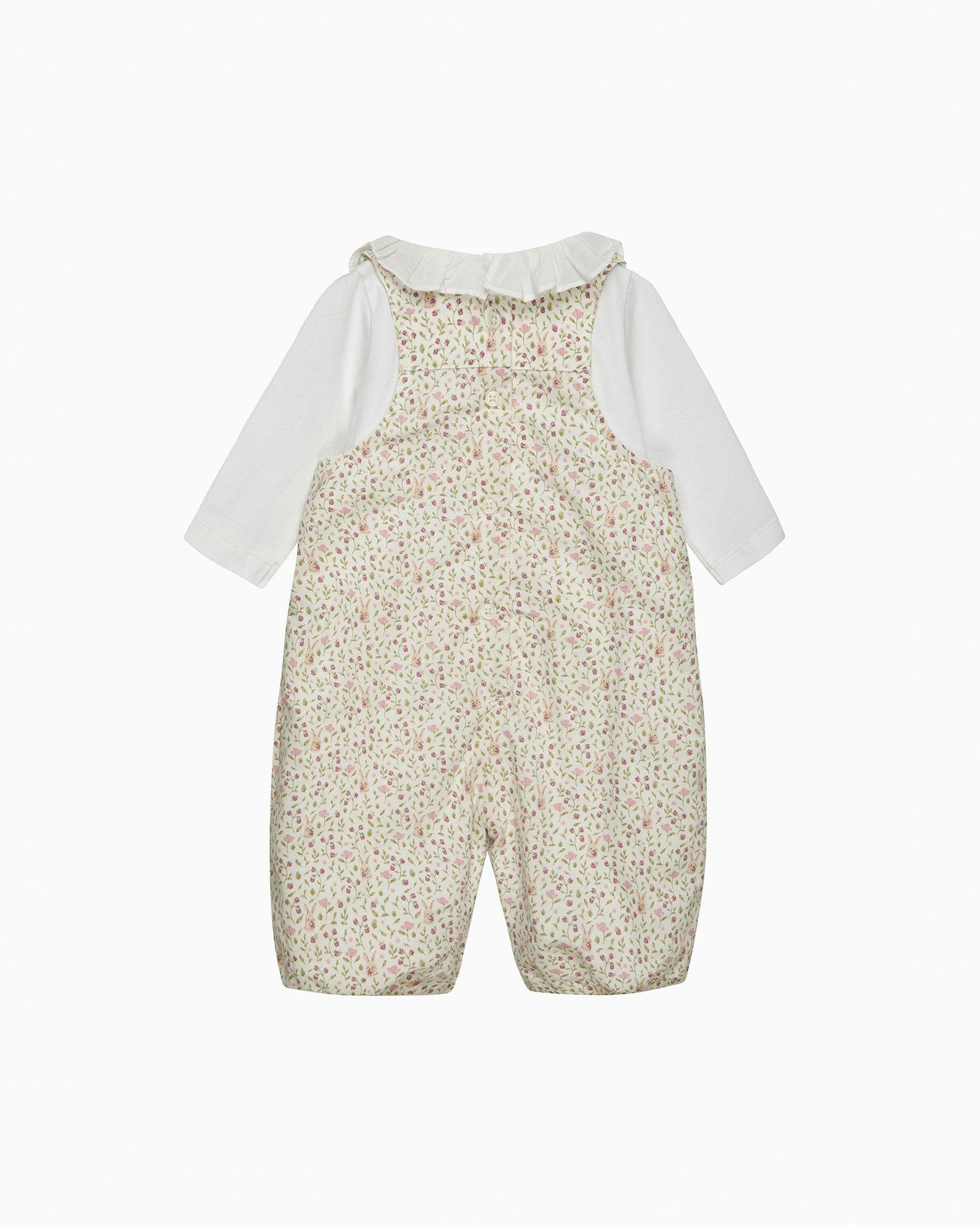 Baby Smocked Overalls Set in Bunny