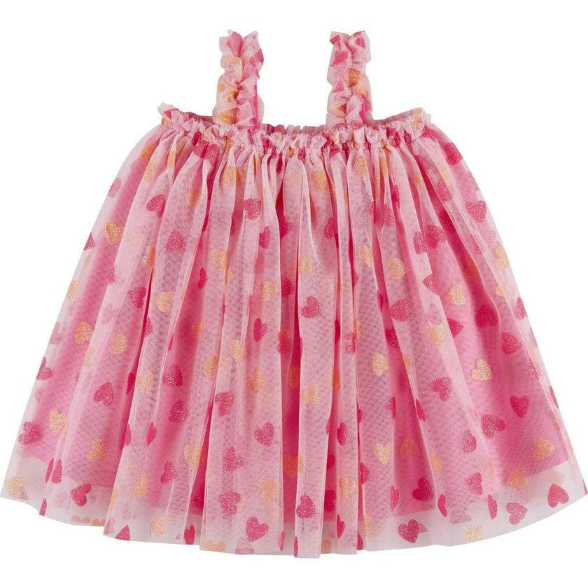 Infant (3-9 Months) Girls Tulle Dress & Bloomer Set | Glitter Hearts