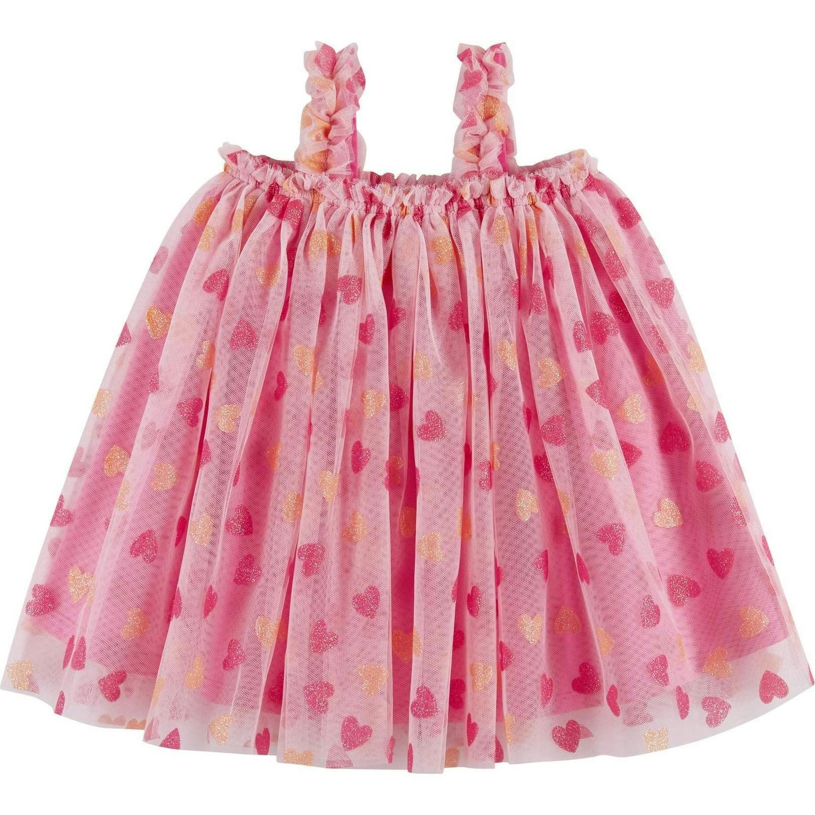 Infant (3-9 Months) Girls Tulle Dress & Bloomer Set | Glitter Hearts