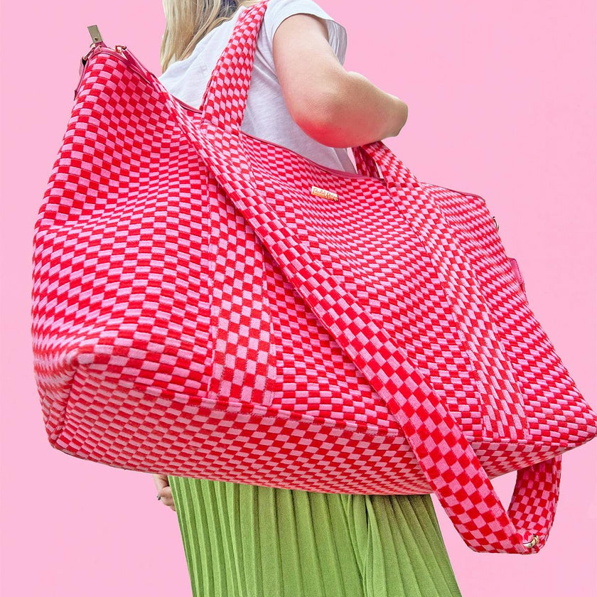 Checkered Weekender Duffel Bag