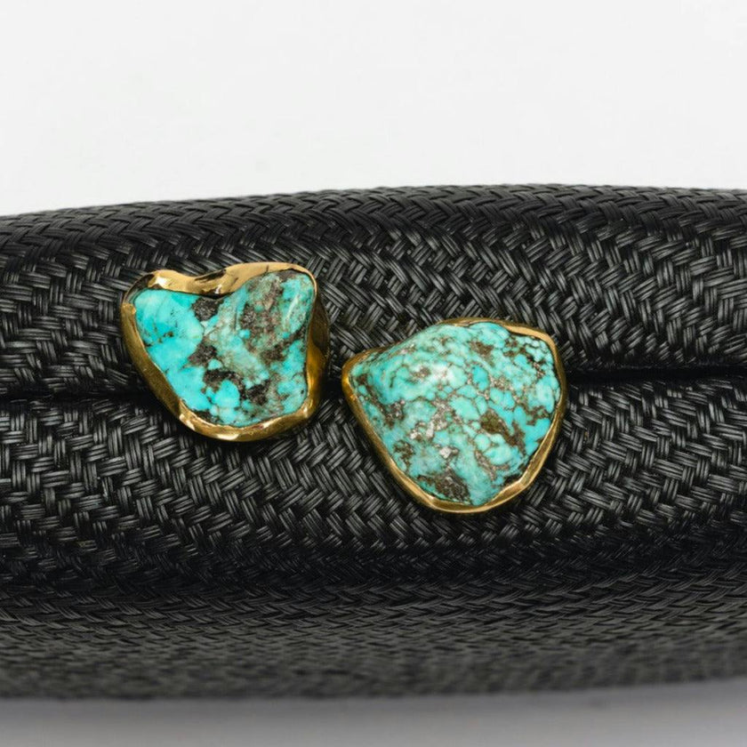 Women's Jen Straw Turquoise Stone Clutch Bag, Black