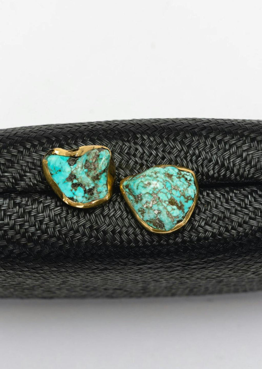 Women's Jen Straw Turquoise Stone Clutch Bag, Black