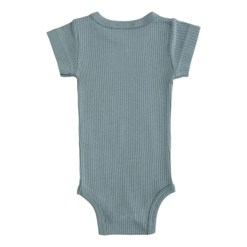 Blue Teal Short Sleeved Modal Bodysuit