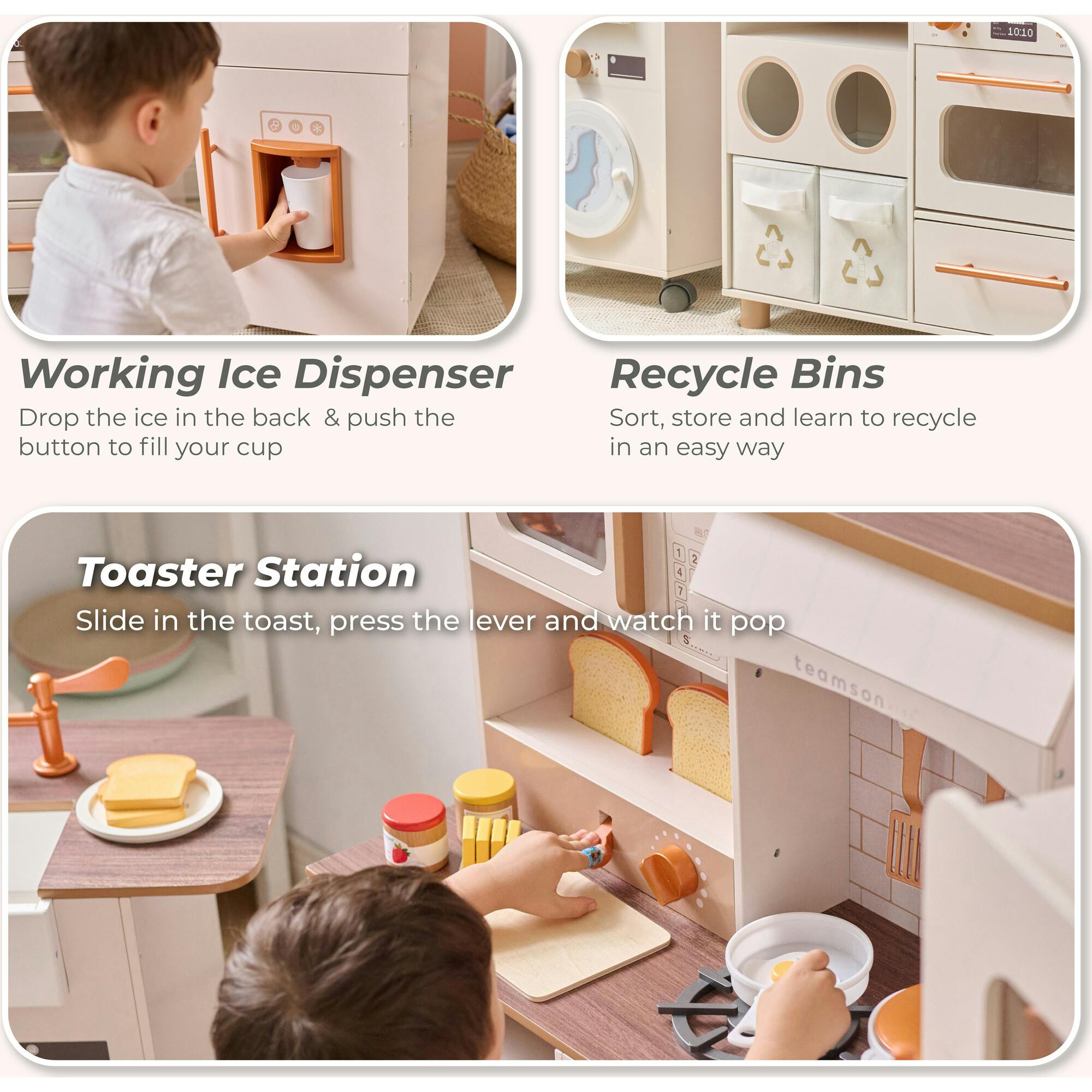 Teamson Kids Little Chef Savannah Wooden Play Kitchen with 21 Accessories