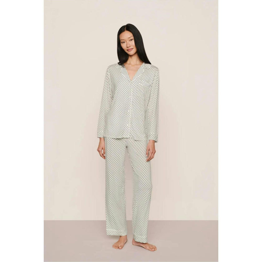 Gisele Printed TENCEL™ Modal Long PJ Set, White