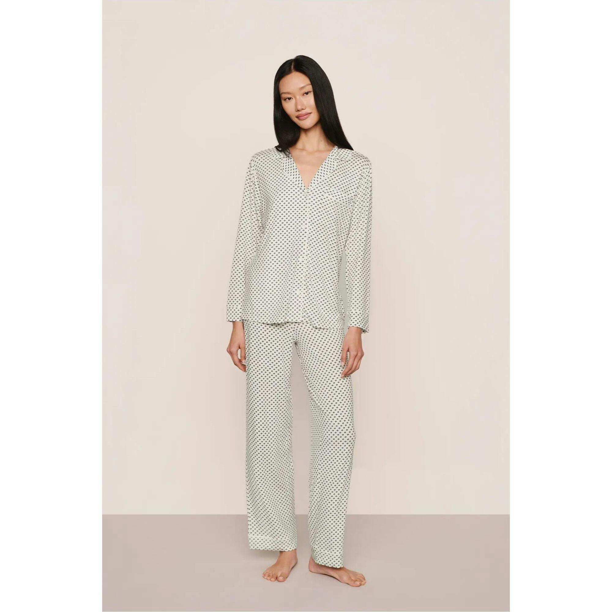 Gisele Printed TENCEL™ Modal Long PJ Set, White