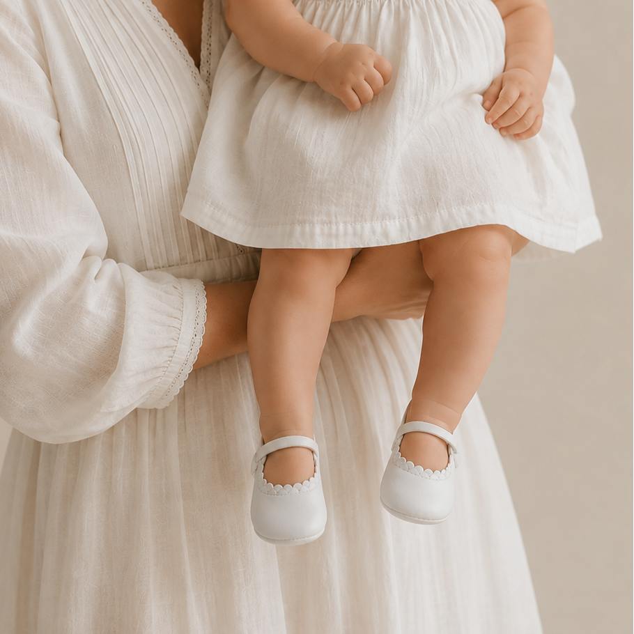 Ava Baby Ballet Flat | White Leather