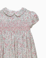 Arabella Floral Smocked Dress in Pink