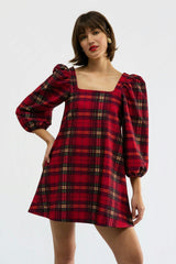 Collins Dress - Cabernet Plaid