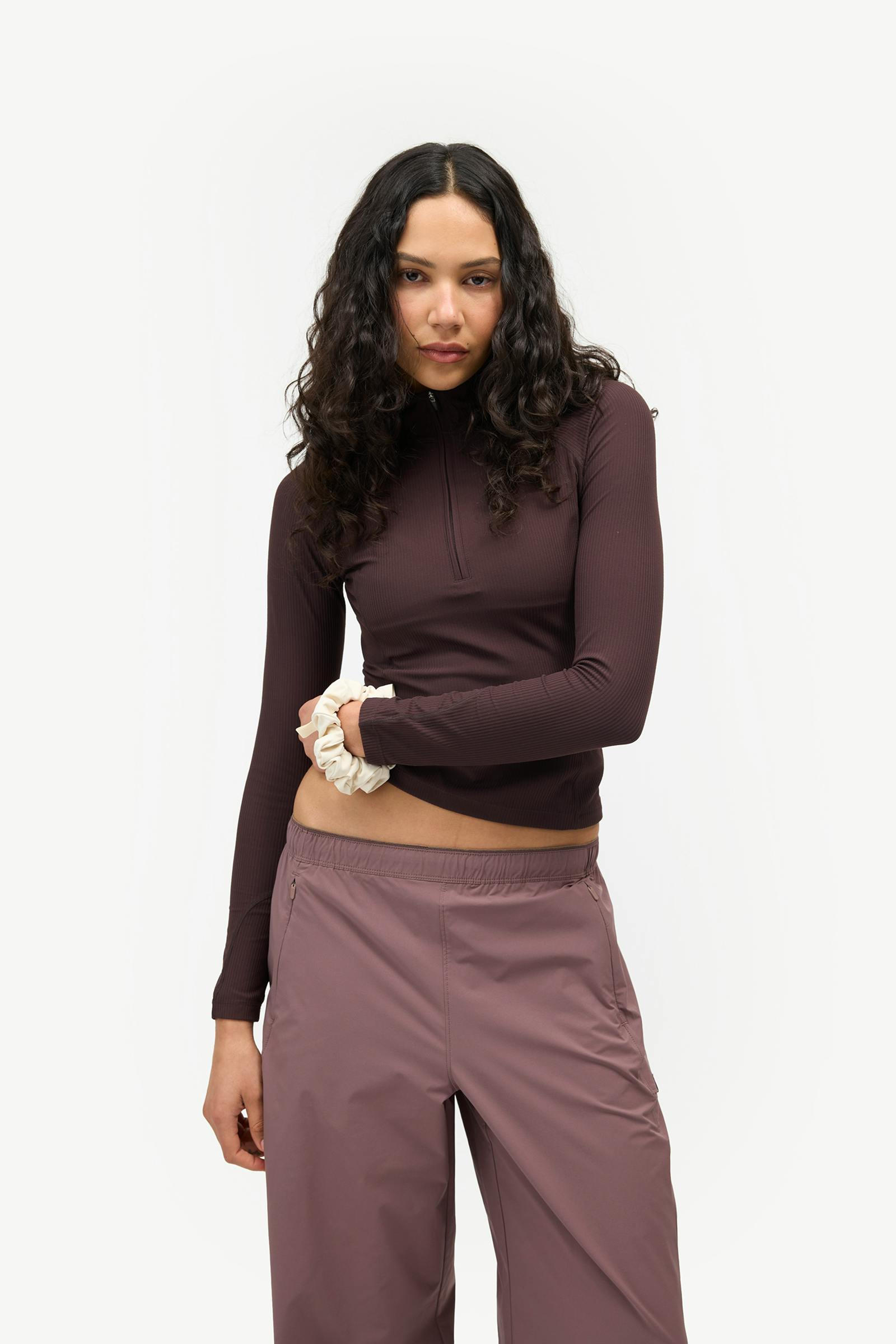 Julie Quarter Zip Top, Americano