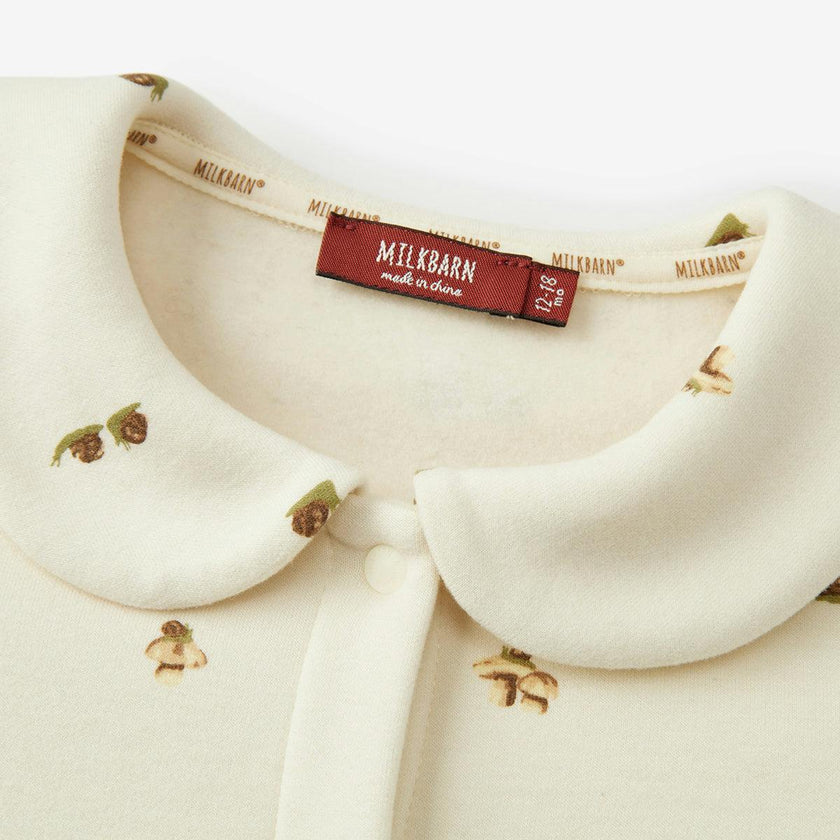 Lil' Mushroom Stretch Fleece Collar Jumpsuit
