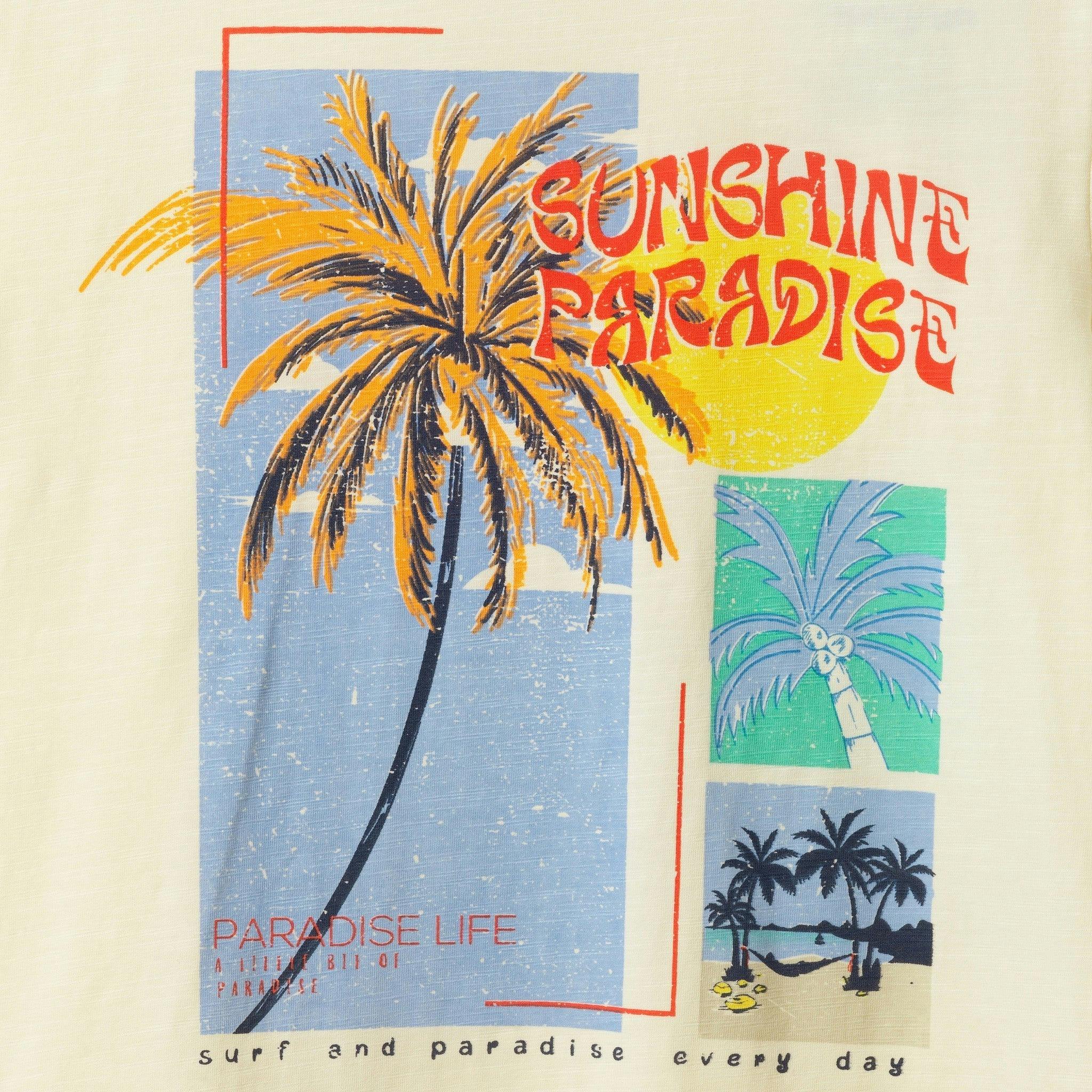Big Kid Boys Graphic Tee | White Palm Tree