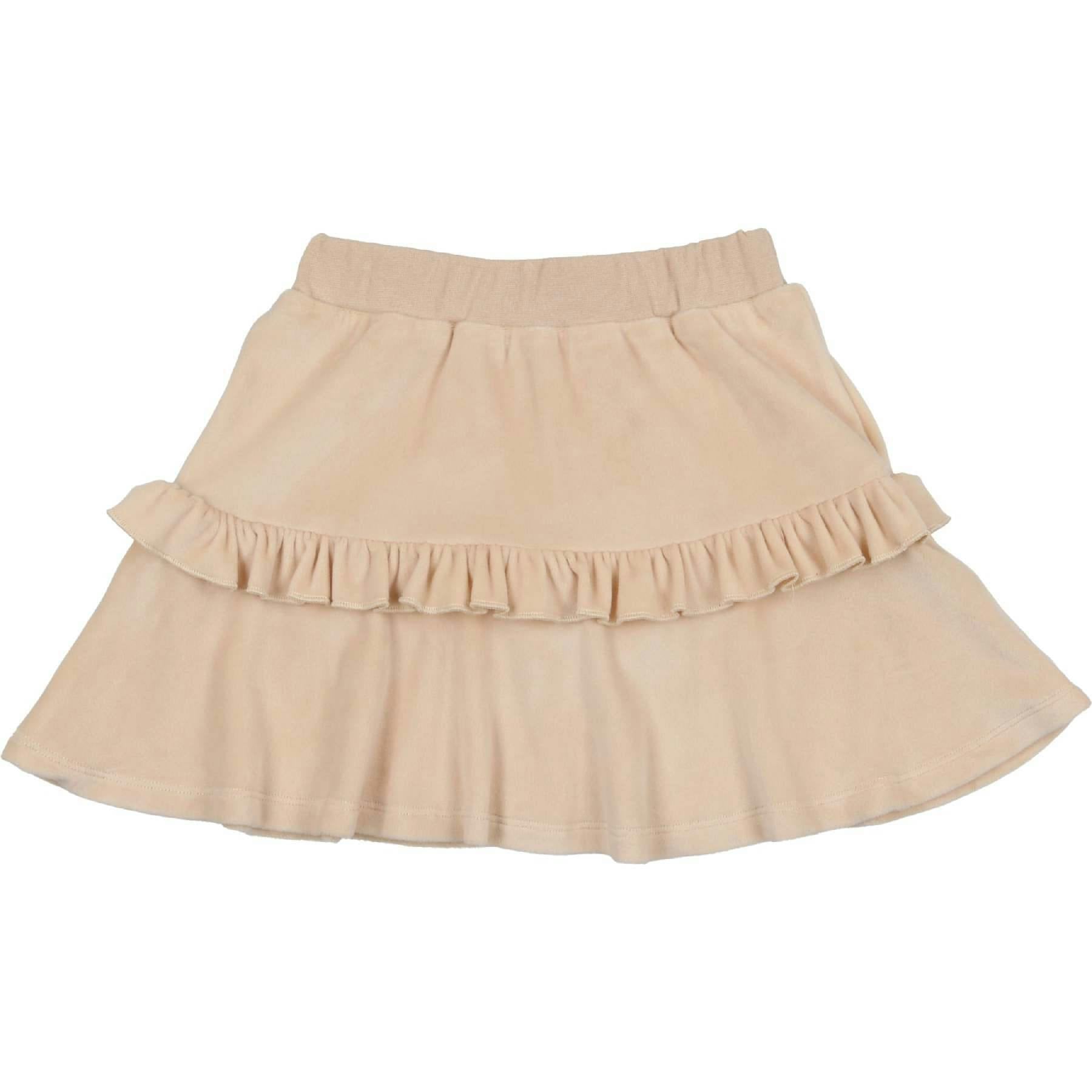 Velour Tired Ruffle A-Line Short Skirt