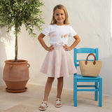 Felicia Girl Skirt, Pink Wavy Glitter