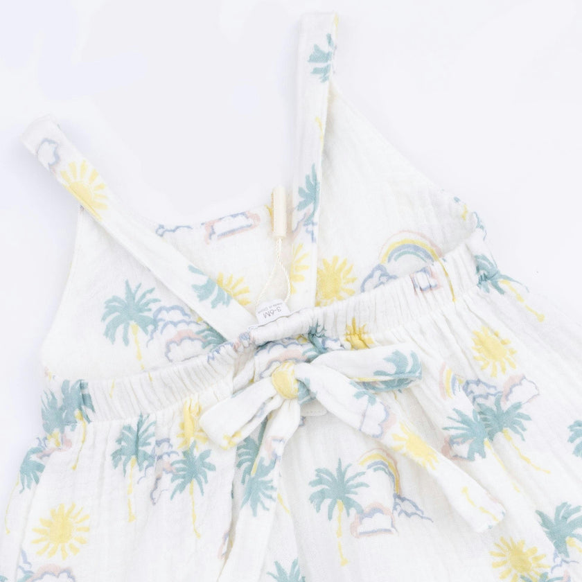 Palm Trees and Rainbows - Tie Back Romper