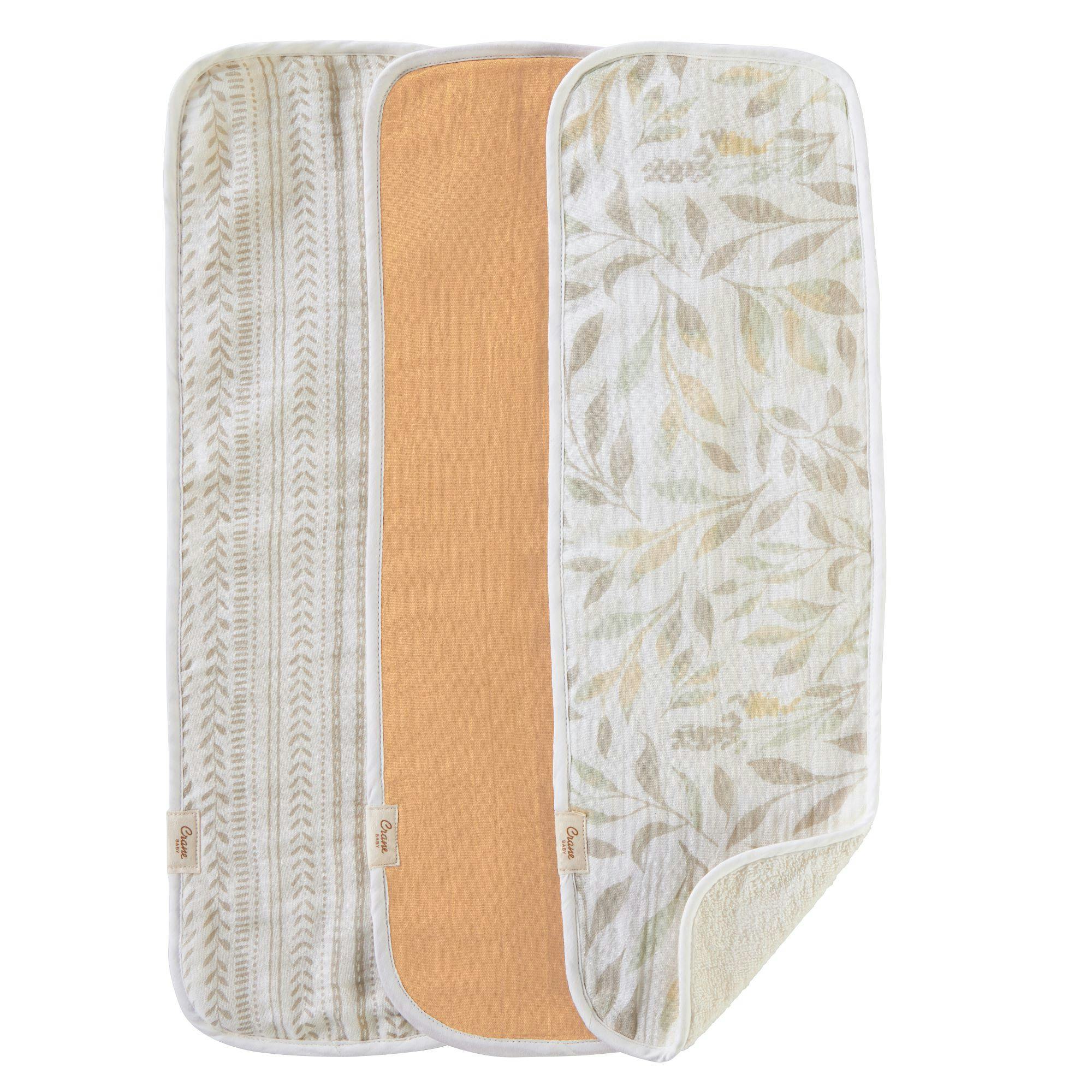 Willow Copper Leaf Cotton Burp Cloth (Set of 3)