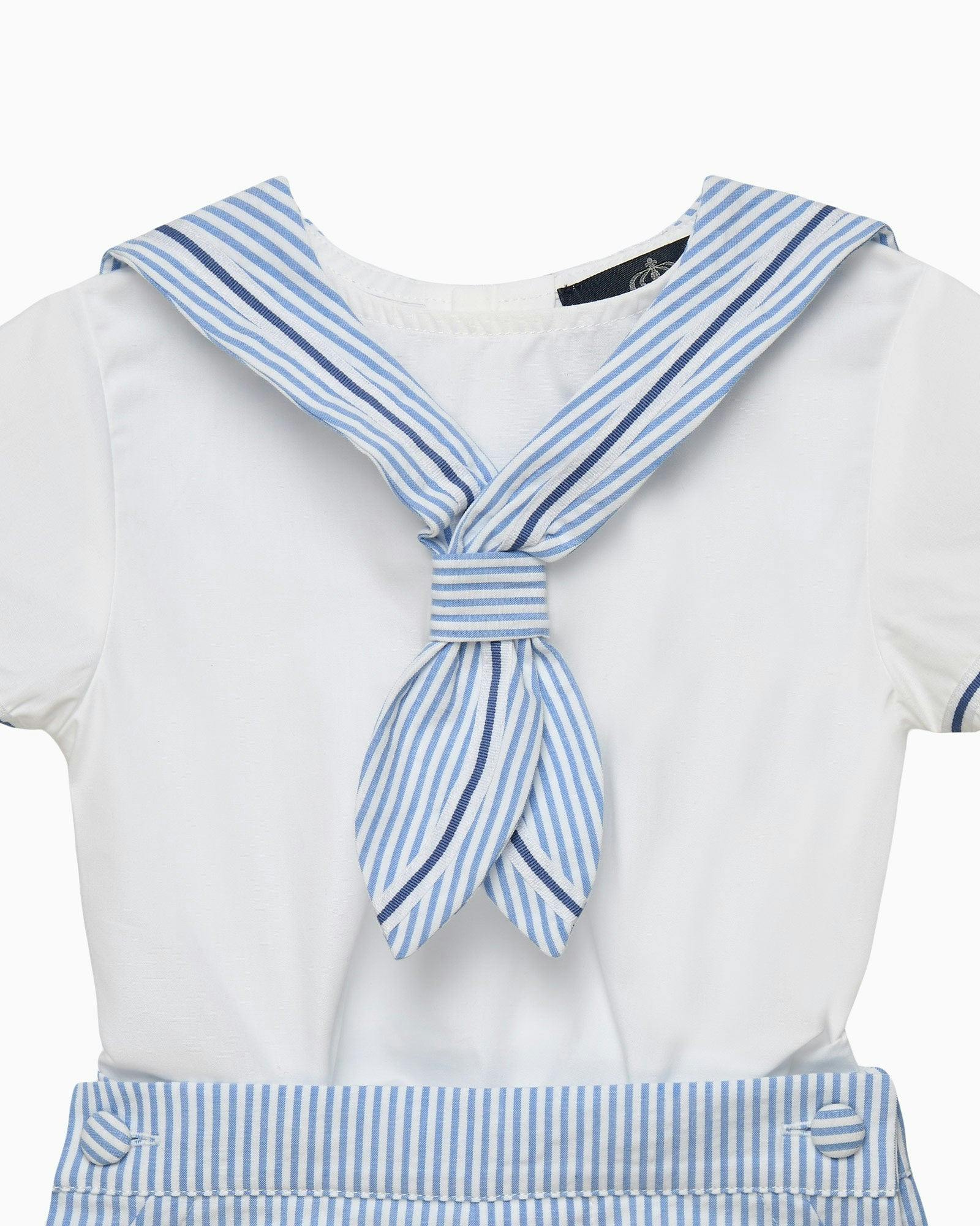 Edward Sailor Set in Pale Blue Stripe