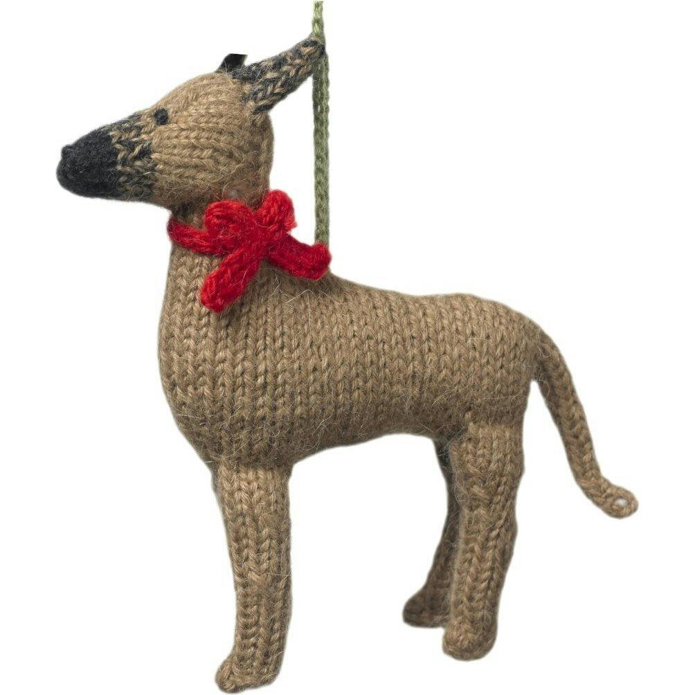Great Dane Hand Knit Christmas Ornament