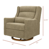 Kiwi Plus Chair and a Half Power Glider Recliner in Latte Teddy Loop w/ Dark Wood Base
