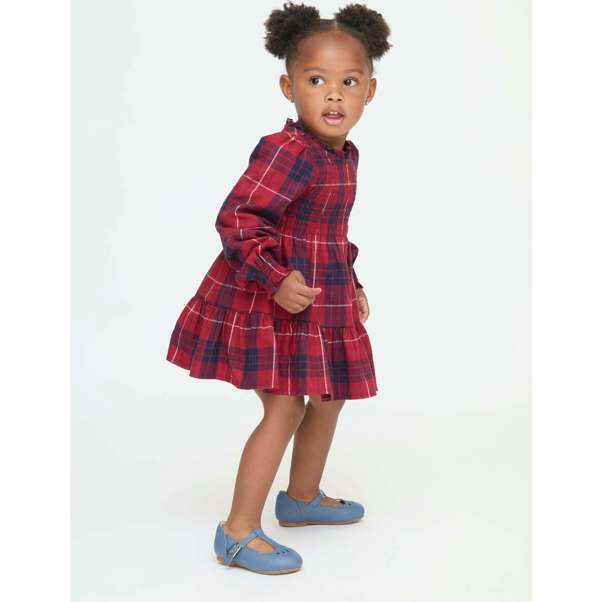 The Tiny Viviana Nap Dress - Cherry Tartan