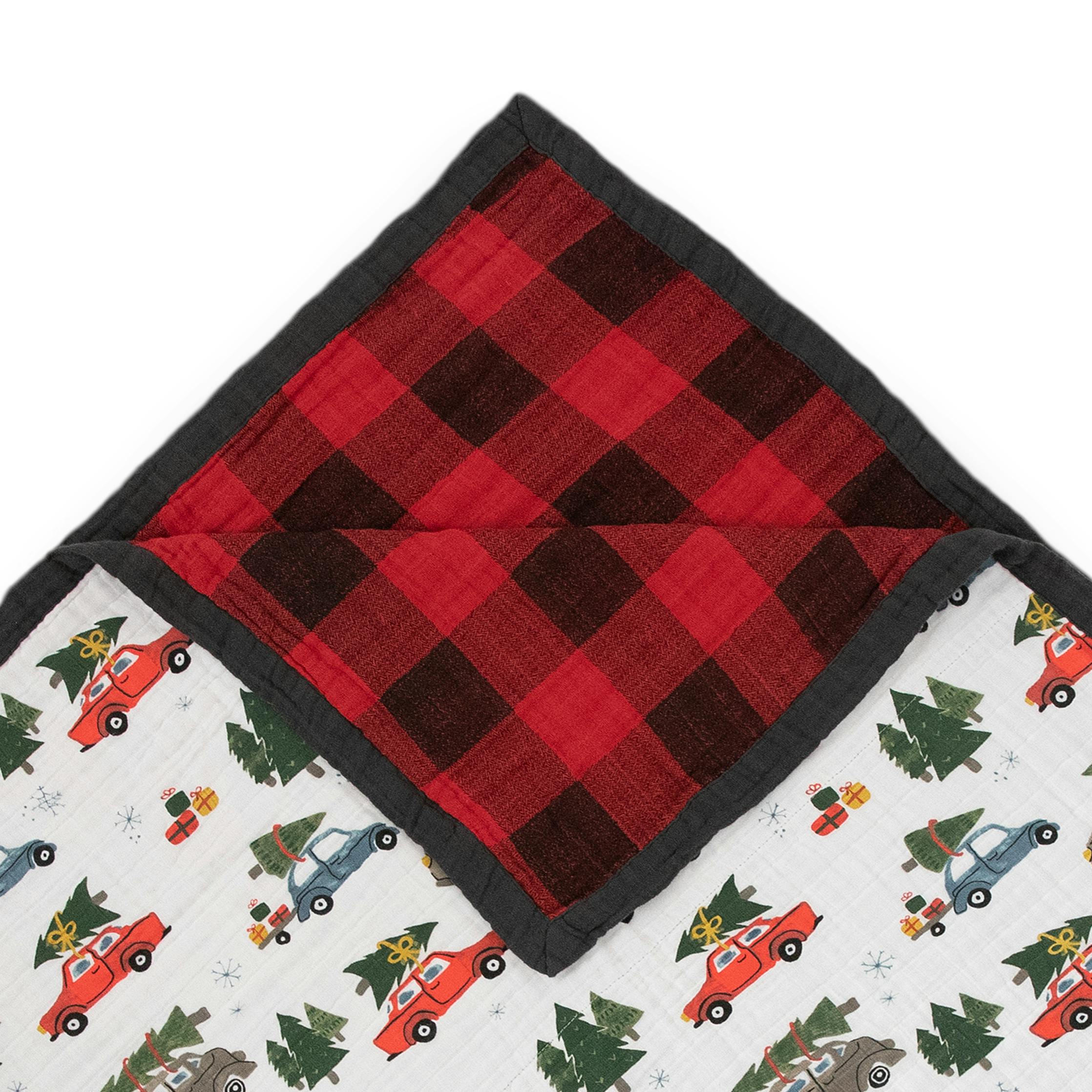Cotton Muslin Quilted Throw - Holiday Haul